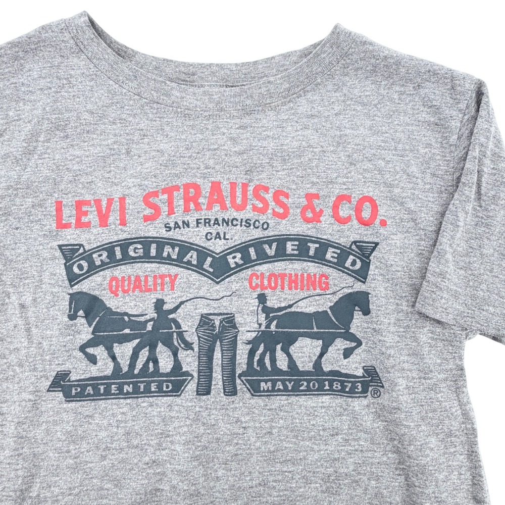 Levi's Graphic T-Shirt Kids Size S (8) Heather Gray Horse Logo Tee